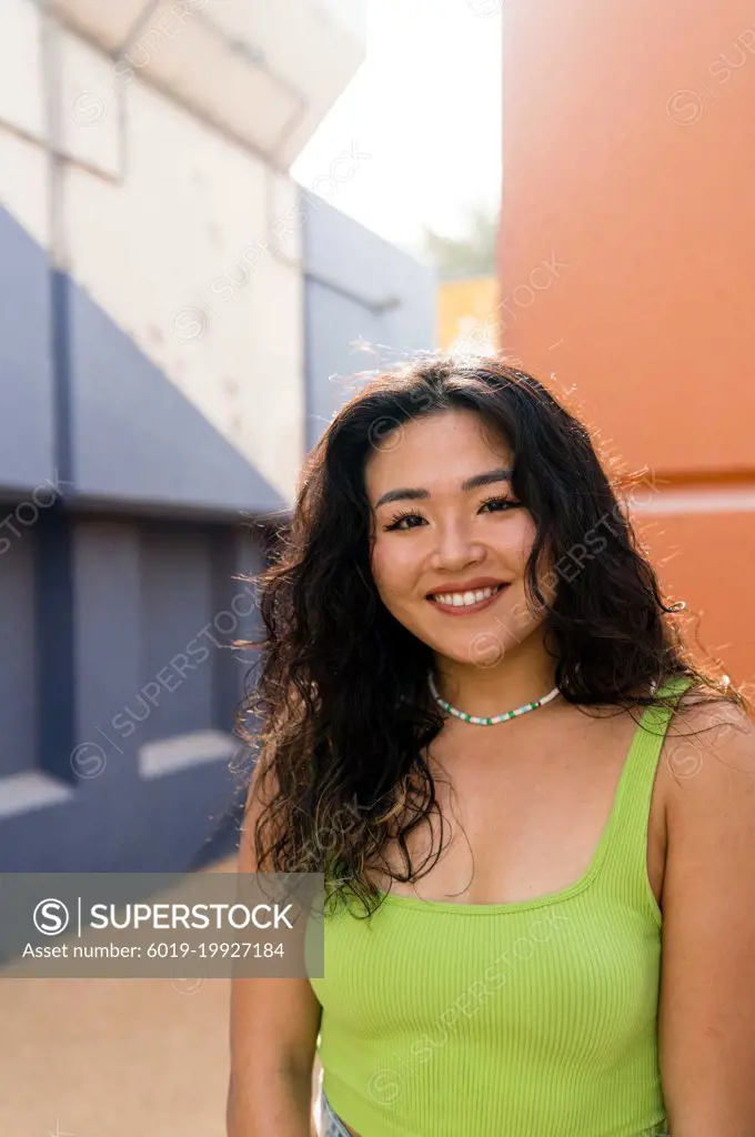 Colorful portrait of a beautiful Asian woman