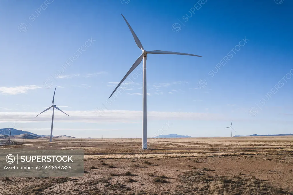 Wind turbines in New Mexico producing alternative green energy