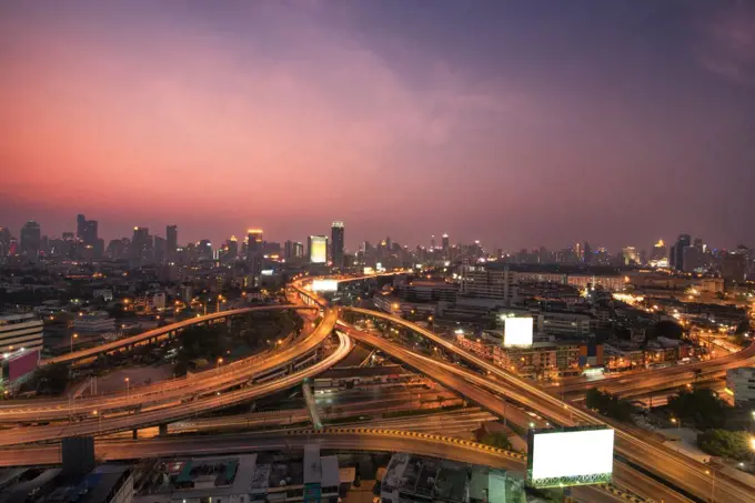 Bangkok Expressway and Highway top view, Thailand