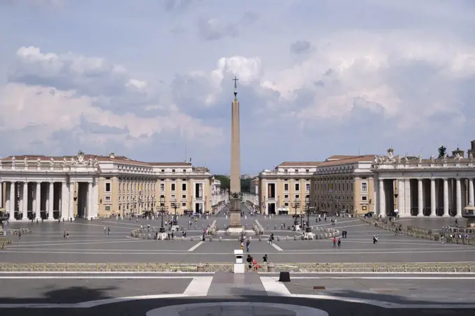 view of the saint peter square in the vatican city