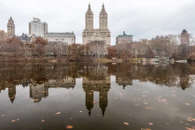 The El Dorado building being reflected at Central Park lakes