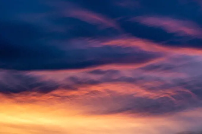 Abstract sunset of a spectacular sky full of clouds