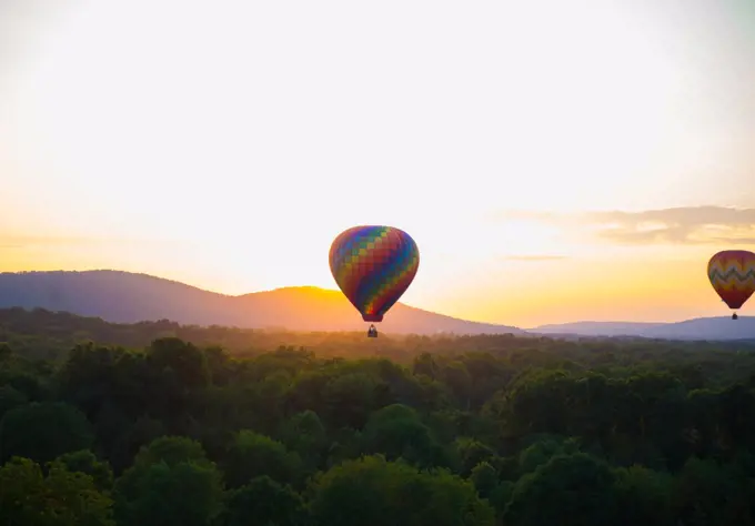 Colorful Hot Air Balloon At Sunset In New jersey