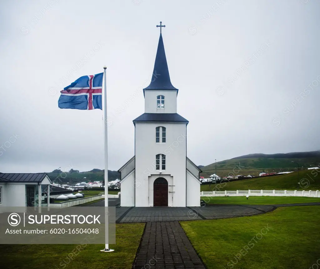 Church on Vestmannaeyjar, Heimaey island, Westman islands, Iceland, Scandinavia, Europe