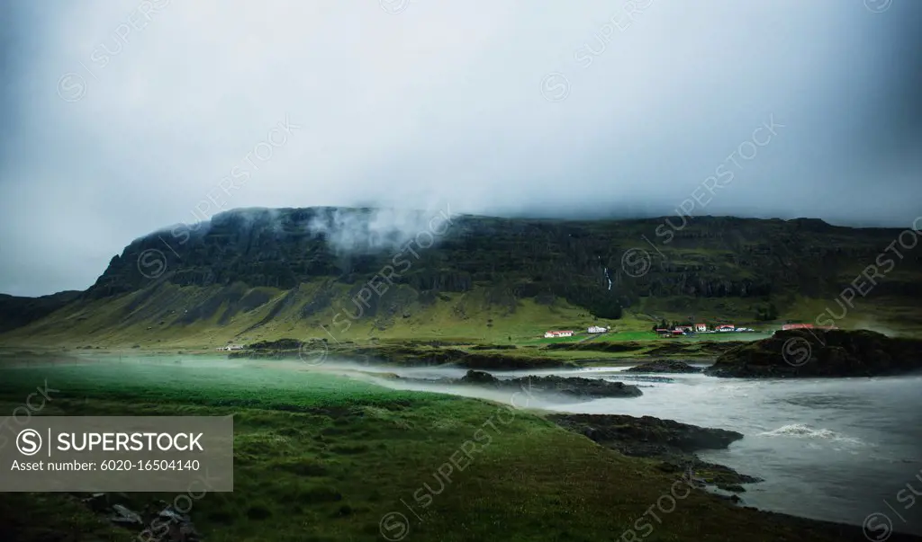 iceland landscape with lake and mountains, Southwest Iceland, Scandinavia, Europe