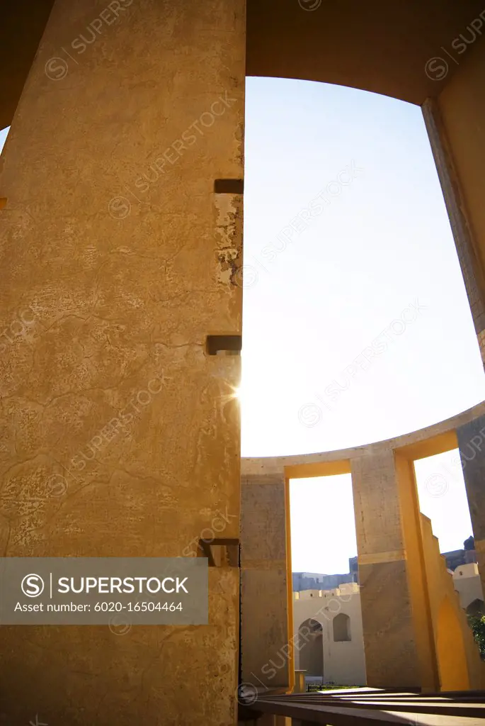 Detail of Vrihat Samrat Yantra, the world's largest stone sundial in Jantar Mantar, Jaipur, Rajasthan