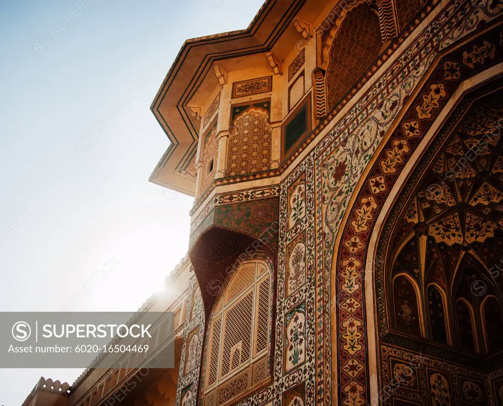 architectural detail of Amer fort, Jaipur India