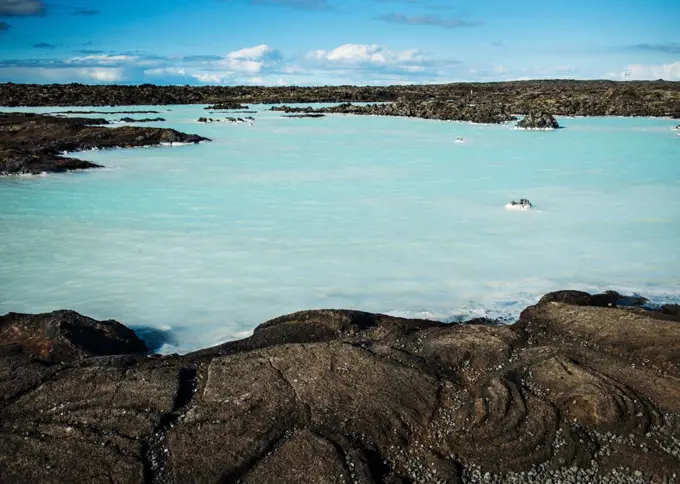 Landscape of the Blue Lagoon hot springs, Iceland, Scandinavia, Europe