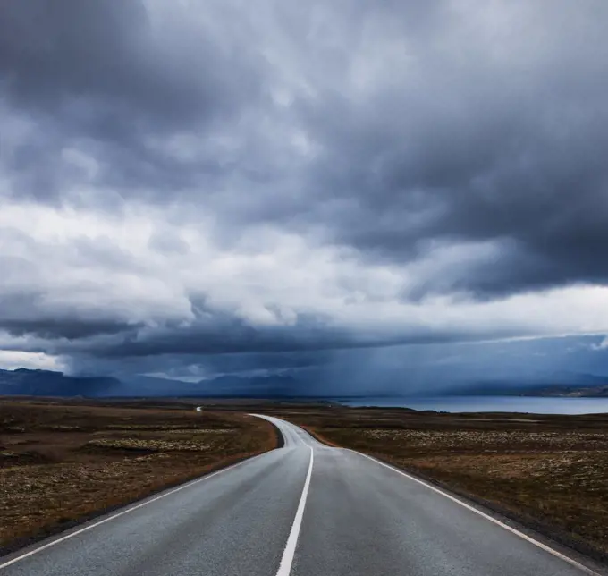 Road going through the golden circle, Iceland, Scandinavia, Europe