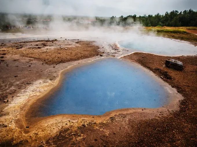 Blesi thermal spring, Haukadalur geothermal area, Golden Circle, Southern Iceland, Iceland, Scandinavia, Europe