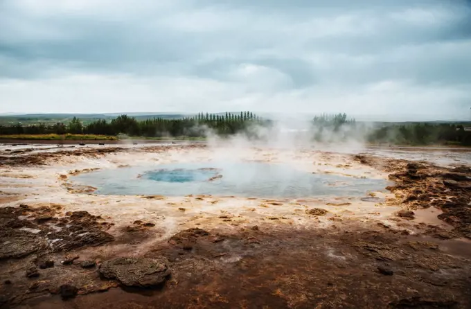 Geyser thermal spring, Haukadalur geothermal area, Golden Circle, Southern Iceland, Iceland, Scandinavia, Europe