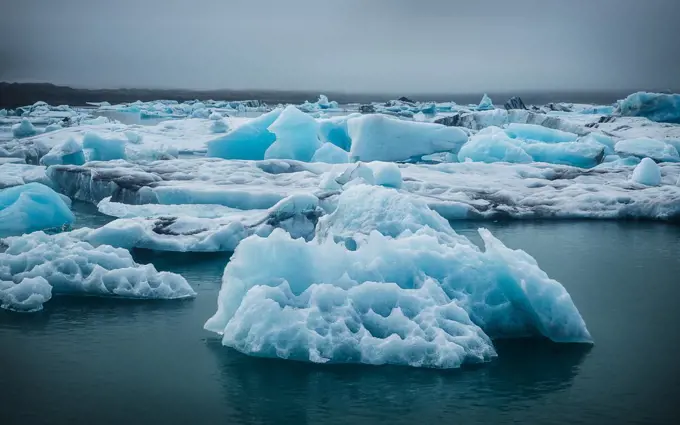 Ice burgs in glacier lagoon in jokulsarlon, jökulsarlon Iceland, Scandinavia, Europe