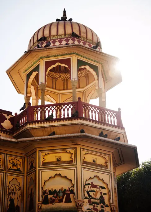 Architectural detail of Galta Ji, The Monkey Temple Near The Pink City, Jaipur, Rajasthan, India