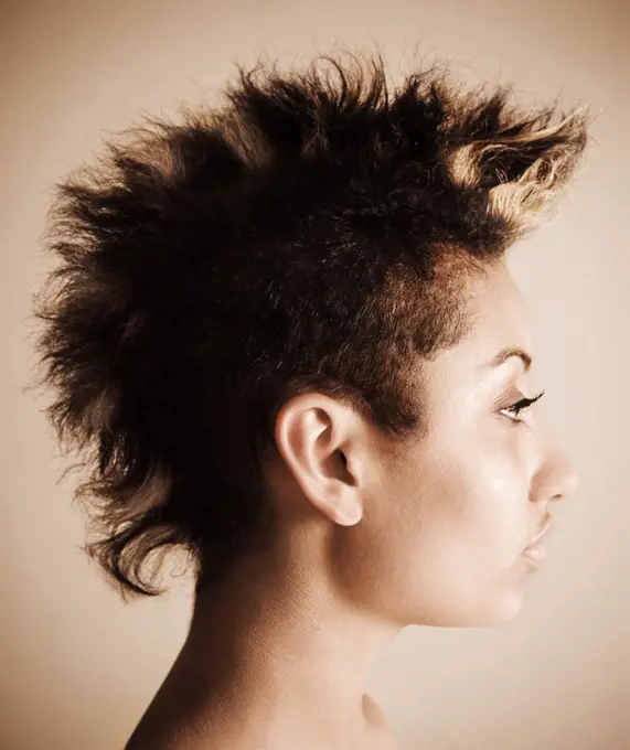 Woman with a mohawk