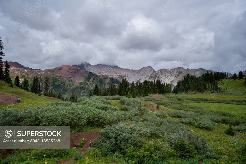 Dramatic gray cloud landscape of Colorado Alpine