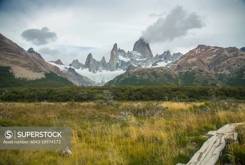 Landscape of Monte Fitz Roy (Fitz Roy) mountain range in Argentina