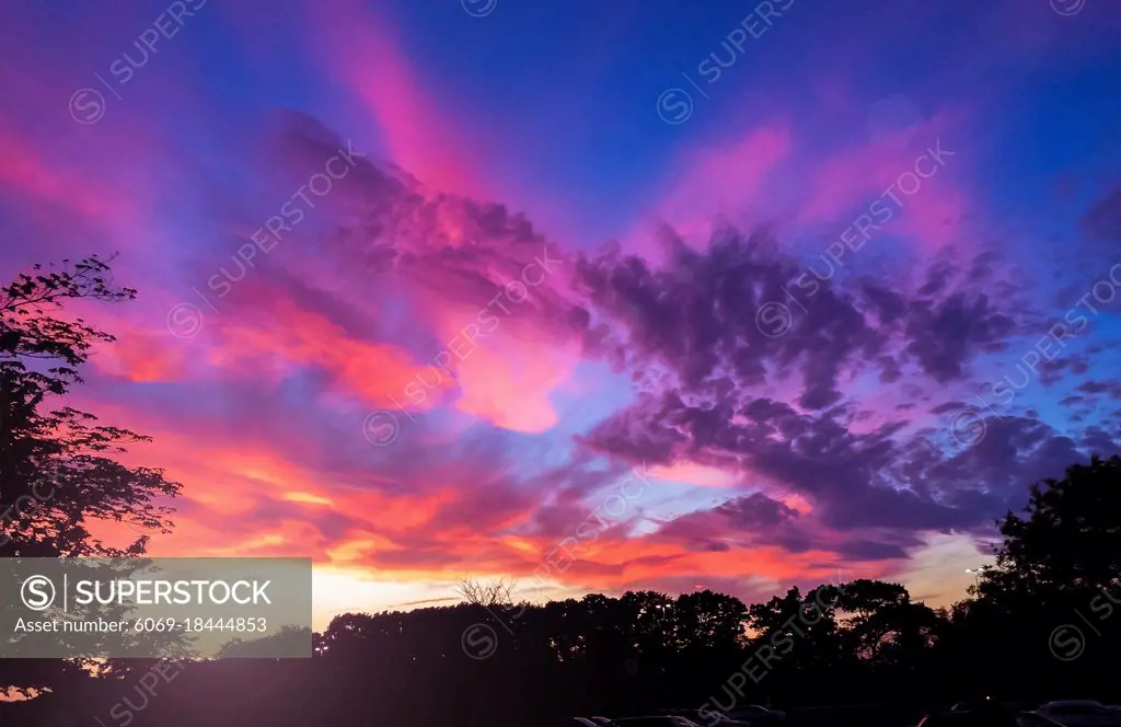 Beauty natural sunset blue sky and clouds background