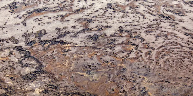 Aerial abstract shot of nature landscape of South Australia Desert