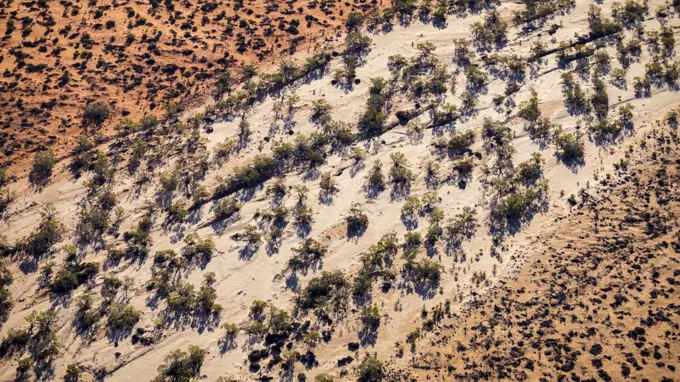 Aerial abstract shot of south Australia Desert
