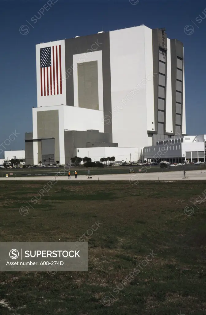 Facade of a building, Vehicle Assembly Building, Kennedy Space Center, Cape Canaveral, Florida, USA