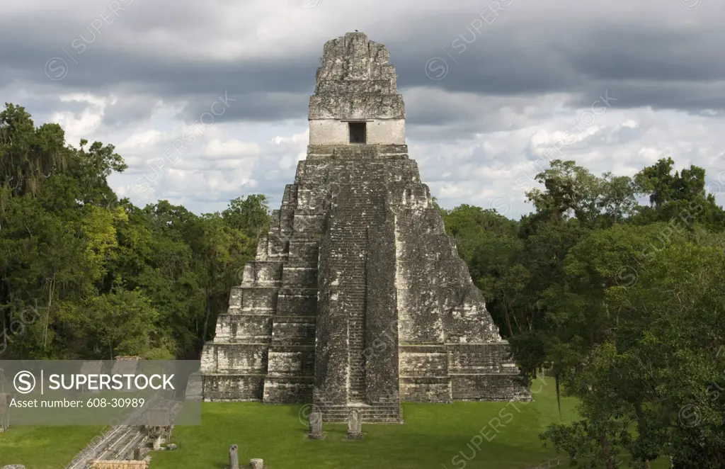 Facade of a temple, Temple Of The Grand Jaguar, Tikal, Guatemala
