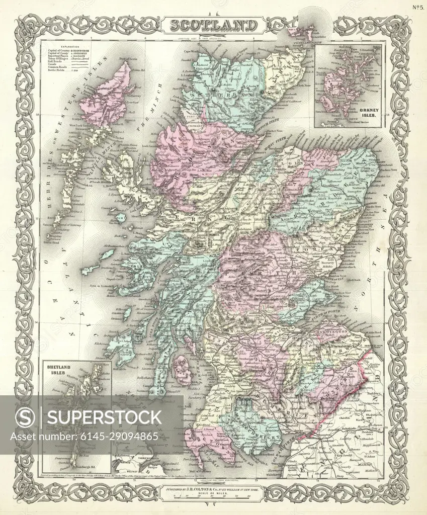 1855 Colton Map of Scotland
