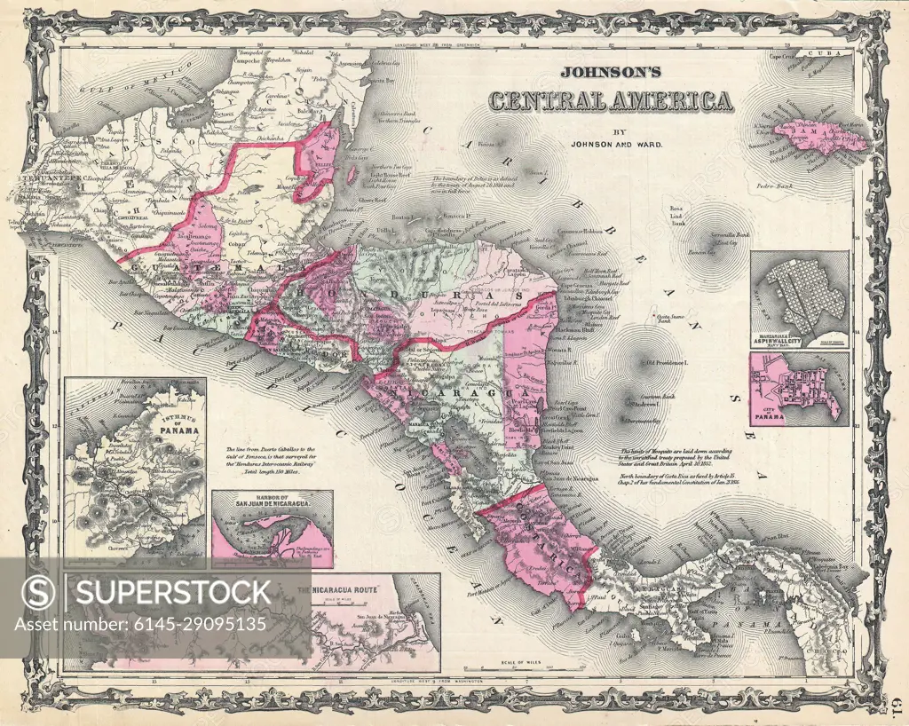 1862 Johnson Map of Central America