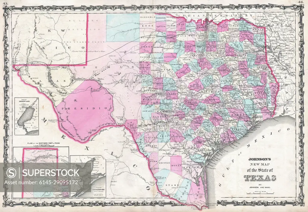 1862 Johnson Map of Texas