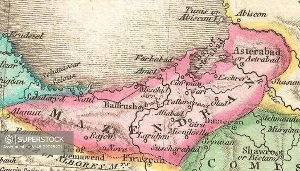 John Pinkerton. Map of Persia. 1818.I. Mazendaran