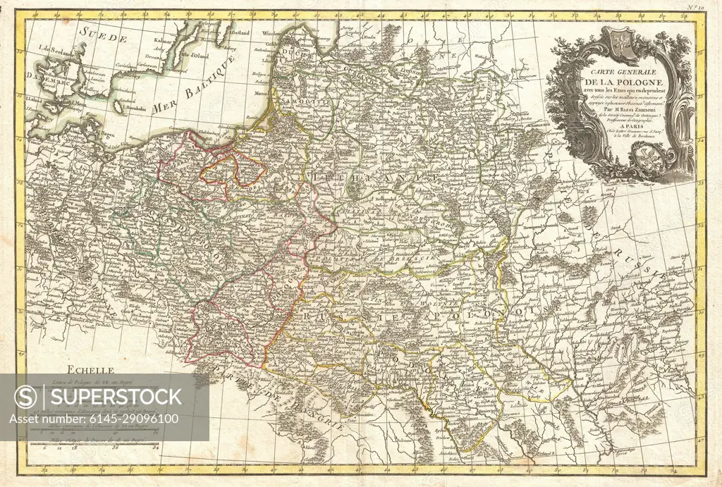 1771 Zannoni Map of Poland and Lithuania