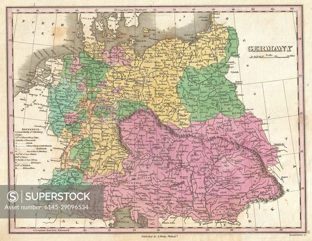 1827 Finley Map of Germany