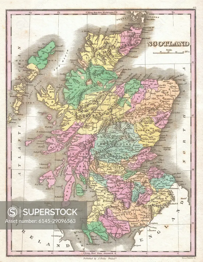 1827 Finley Map of Scotland