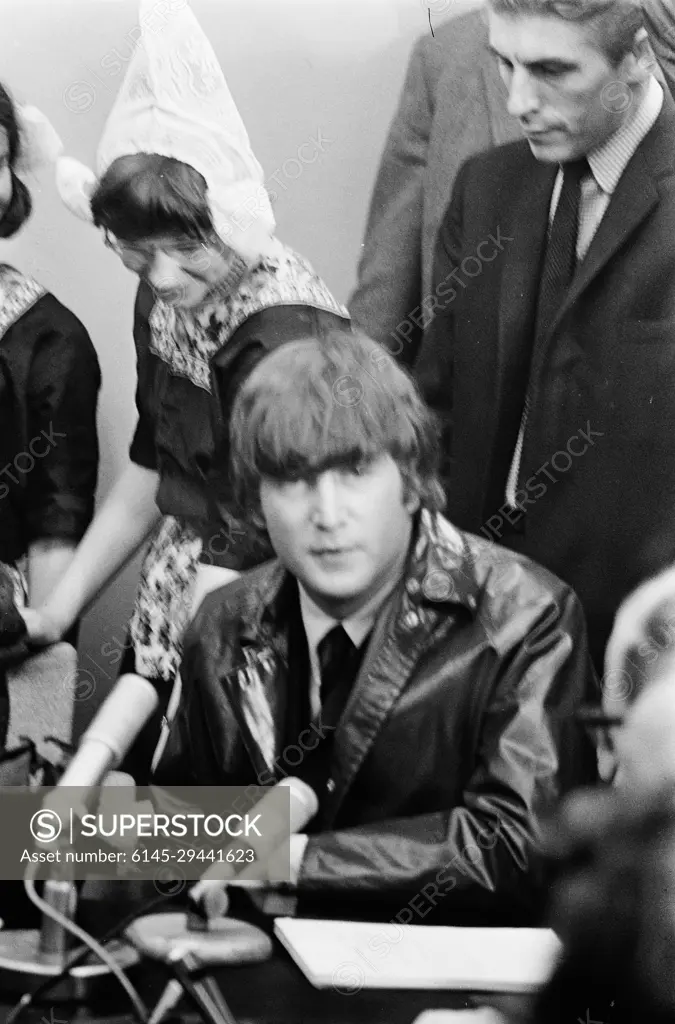 Anefo photo collection. Arrival Beatles at Schiphol, the Beatles during press conference. John Lennon. June 5, 1964. Noord-Holland, Schiphol