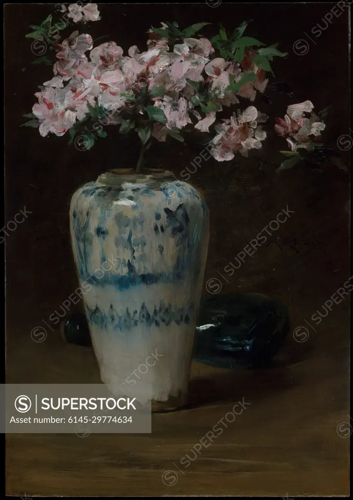 Pink Flowers in Chinese Vases