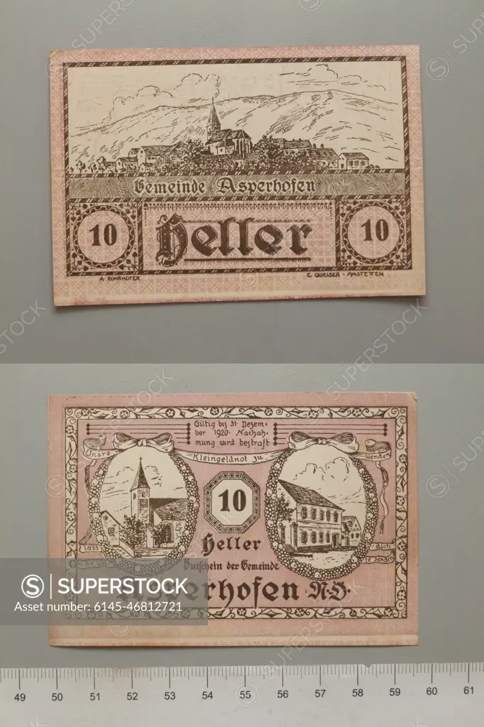 10 Heller from Asperhofen,Notgeld.  Mint: Asperhofen