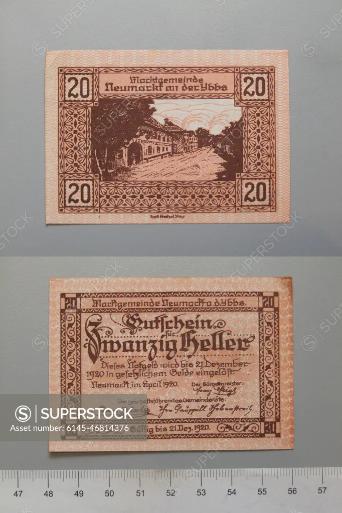 20 Heller from Neumarkt an der Ybbs,Notgeld.  Mint: Neumarkt an der Ybbs