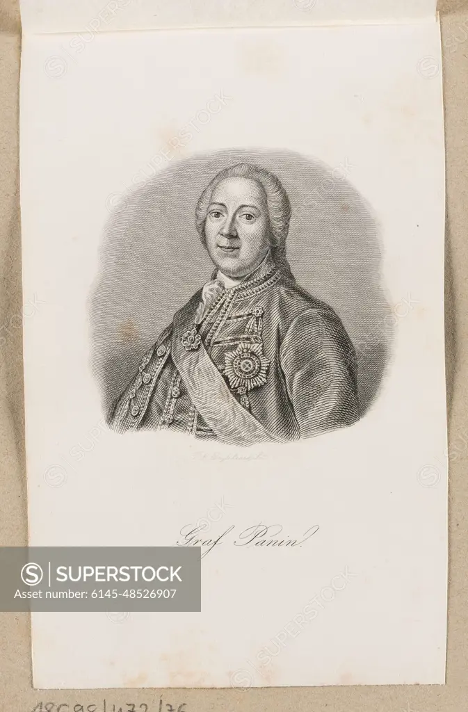 ﻿Portrait of Count Nikita Ivanovich Panin (illustration: Blum, Ein russischer Staatsmann, Leipzig und Heidelberg, 1857-1858). Engleheart, Timothy Stansfeld (1803-1879), graphic artist