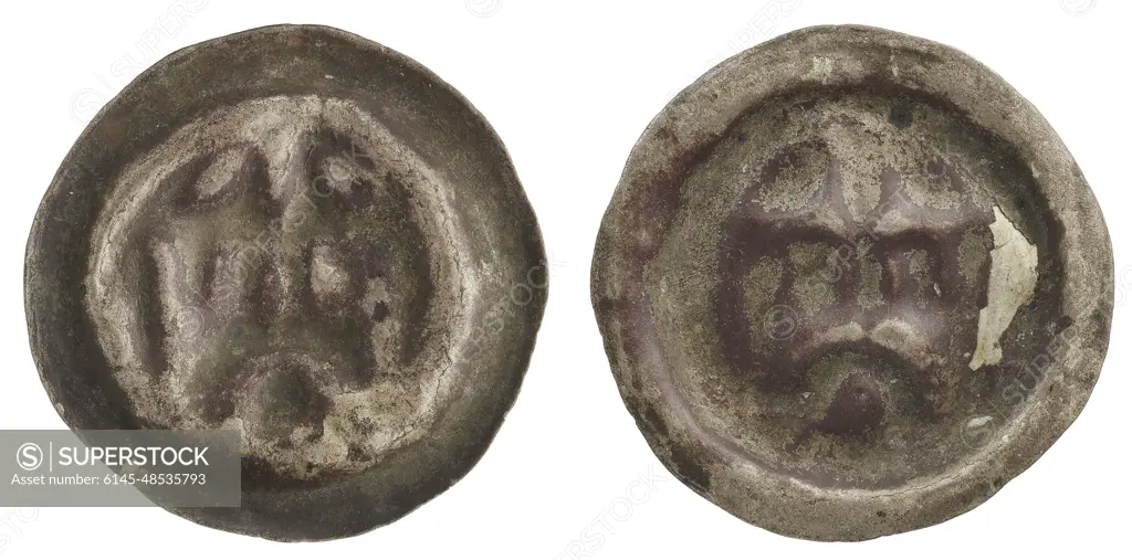 ﻿bracteate denarius (imitation). Zakon krzyżacki (1190-), issuer