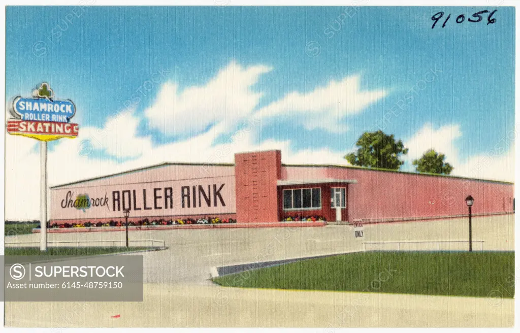 Shamrock Roller Rink , Tichnor Brothers Collection, postcards of the United States