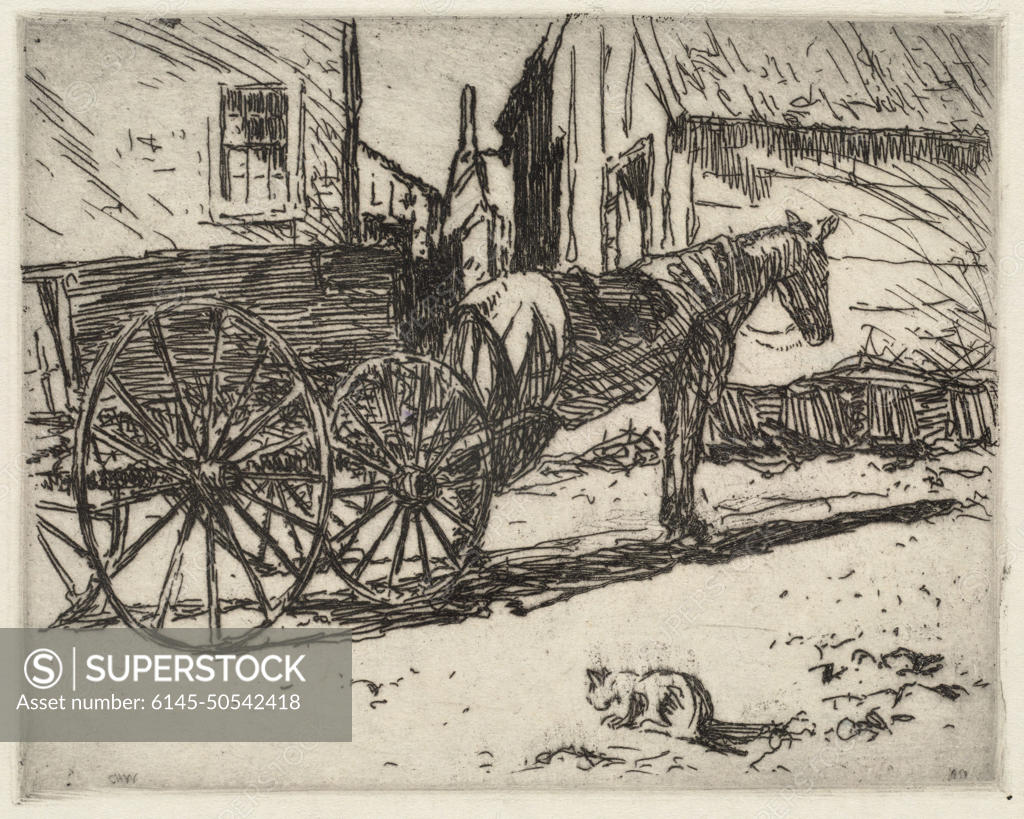Fishcart , Fishing, Carts & wagons. Charles H. Woodbury (1864-1940). Prints  - SuperStock