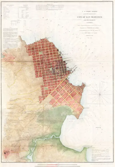 1853 U.S.C.S. Map of San Francisco, California Vicinity
