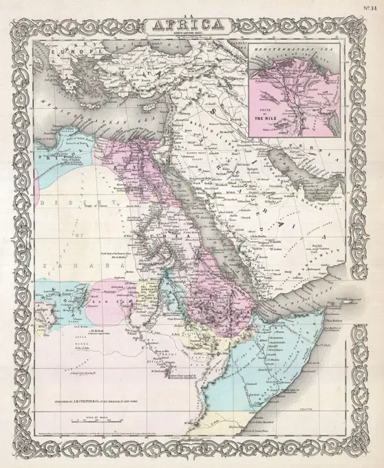 1855 Colton Map of Northeastern Africa
