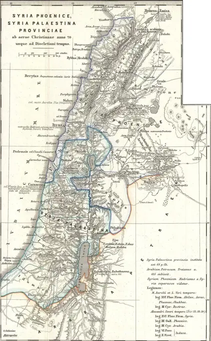 1865 Spruner Map Israel or Palestine post 70 AD