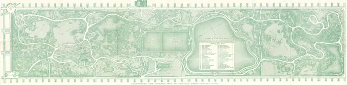 1893 Smith &amp; Knapp Map of Central Park, New York City