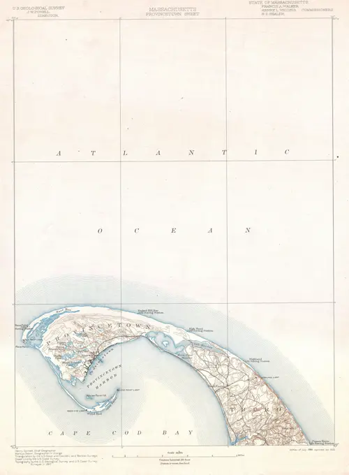 1900 U.S. Geological Survey Map of Provincetown, Cape Cod, Massachusetts