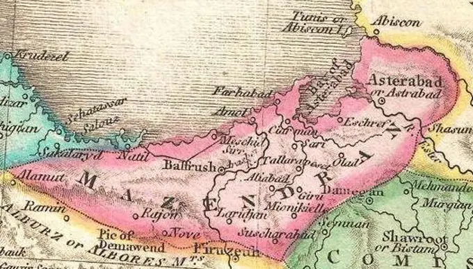 John Pinkerton. Map of Persia. 1818.I. Mazendaran