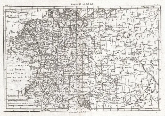 1780 Raynal and Bonne Map of Germany, Bohemia, and Poland