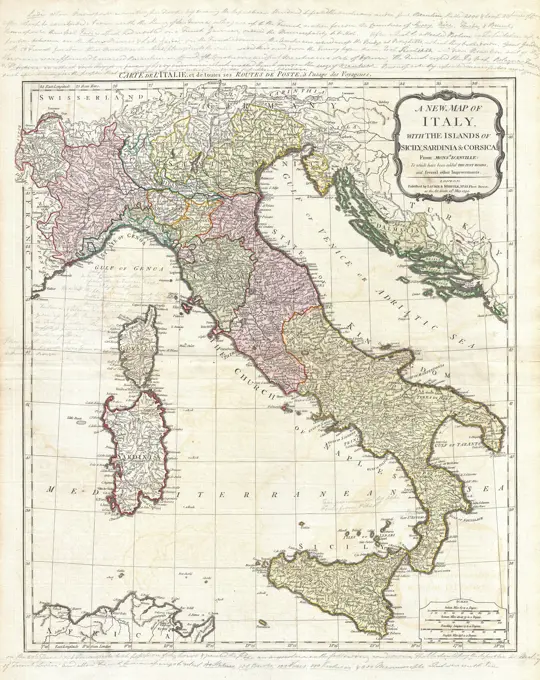 1794 D'Anville Map of Italy