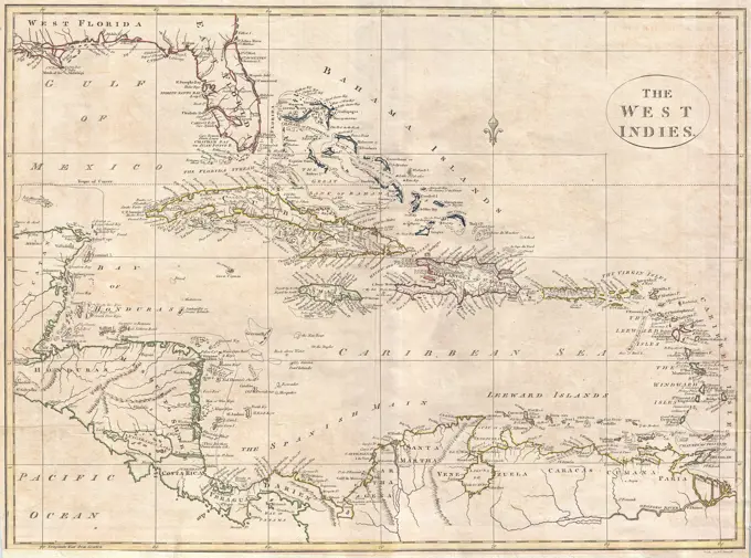 1799 Clement Cruttwell Map of West Indies