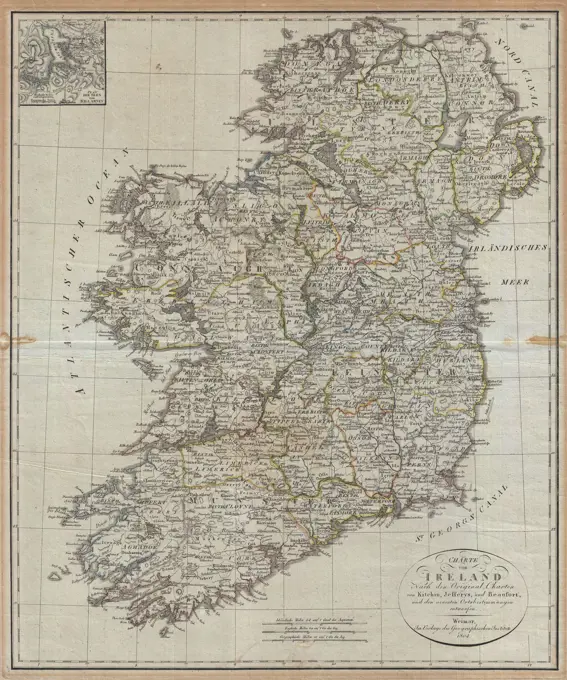 1804 Jeffreys and Kitchin Map of Ireland